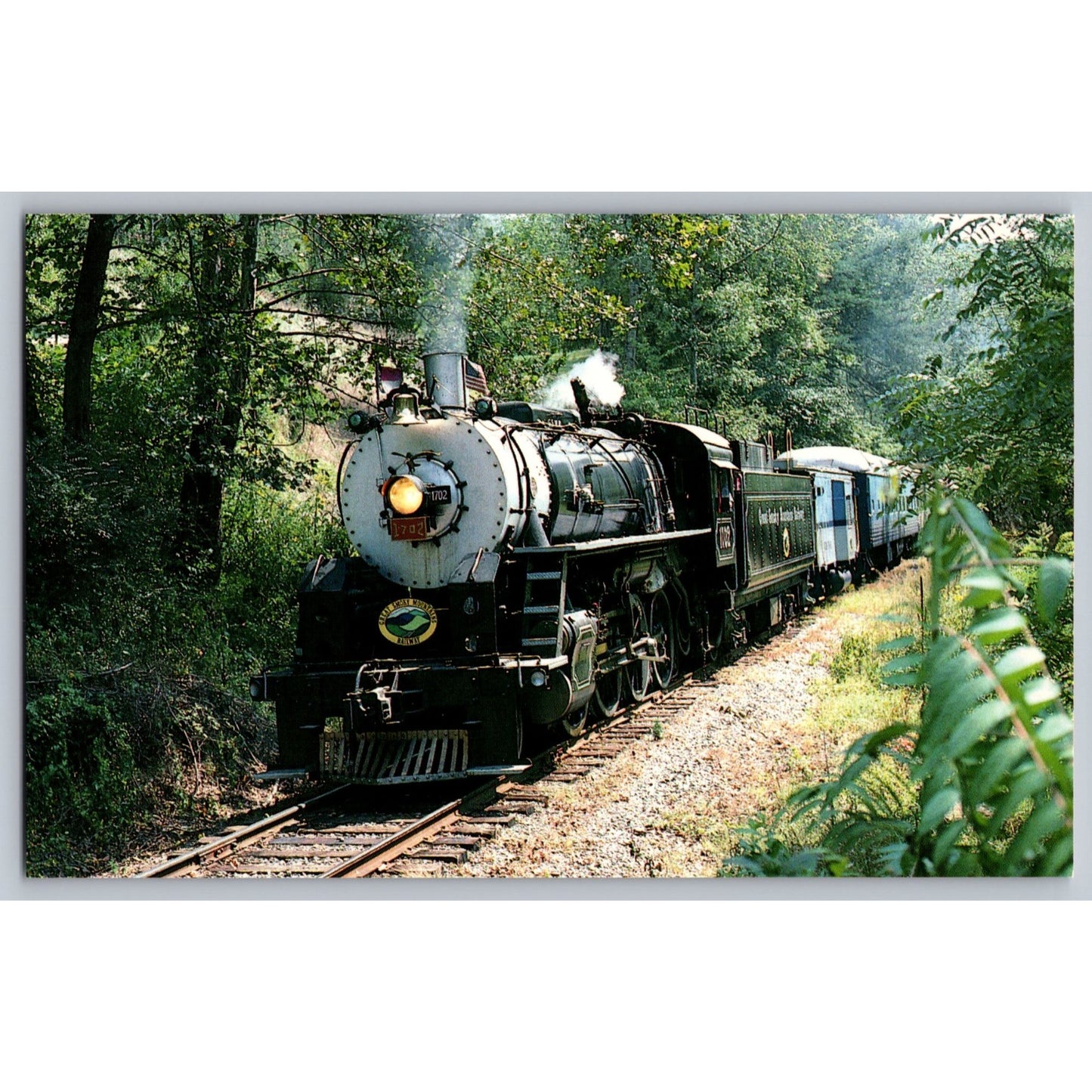 Dillsboro NC Great Smoky Mountains Railway Steam Loco 1702 Postcard 1996