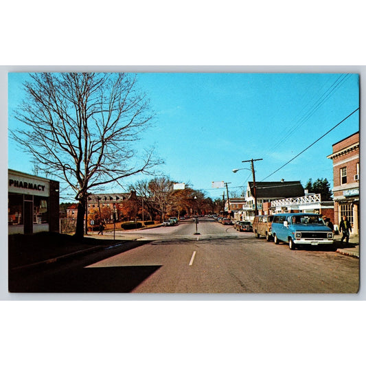 Durham NH New Hampshire University of New Hampshire Main Street Chrome Postcard