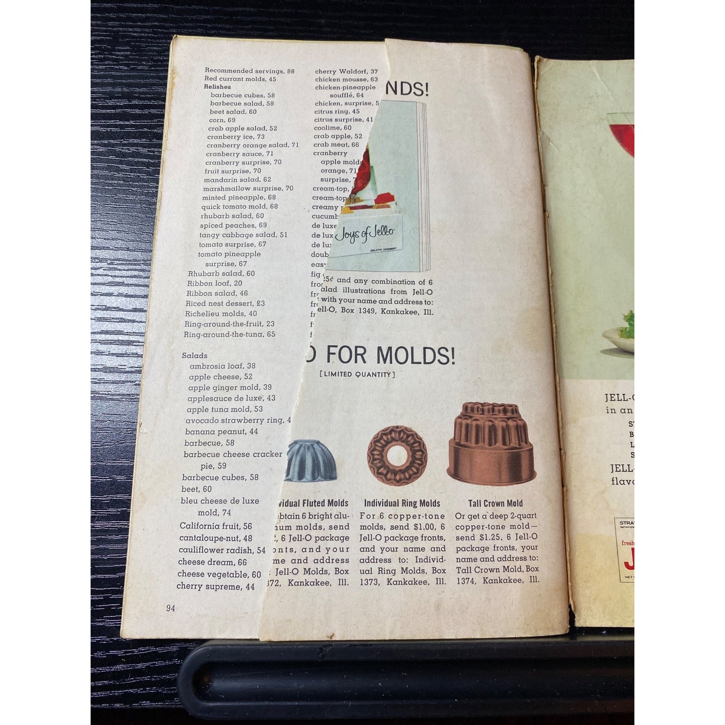 Joys Of Jell-O Vintage Recipe 1960s Gelatin Desserts & Salads Cookbook Booklet