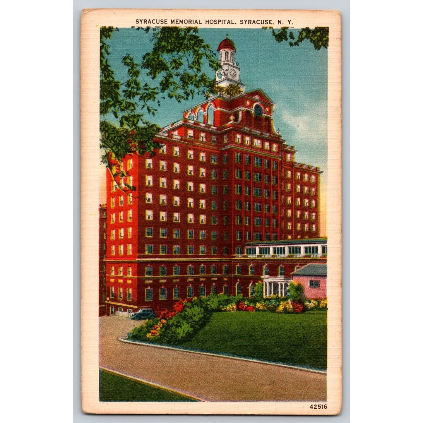 Syracuse NY New York Memorial Hospital 1930s White Border Postcard Unused