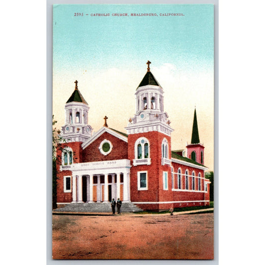 Healdsburg CA California Catholic Church Divided Back Postcard EDW H Mitchell