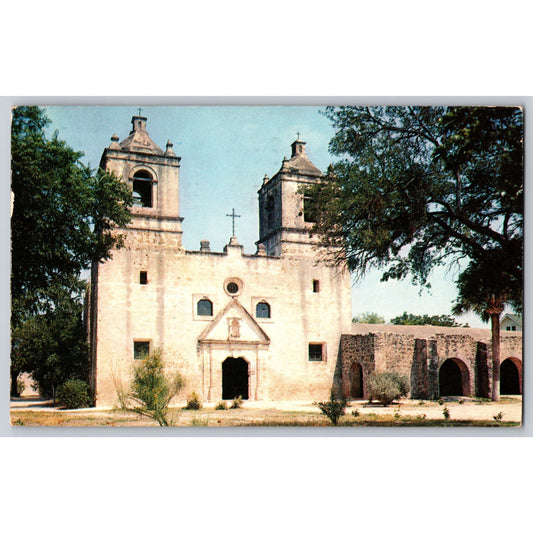 San Antonio TX Texas Mission Conception 1961 Chrome Postcard Used