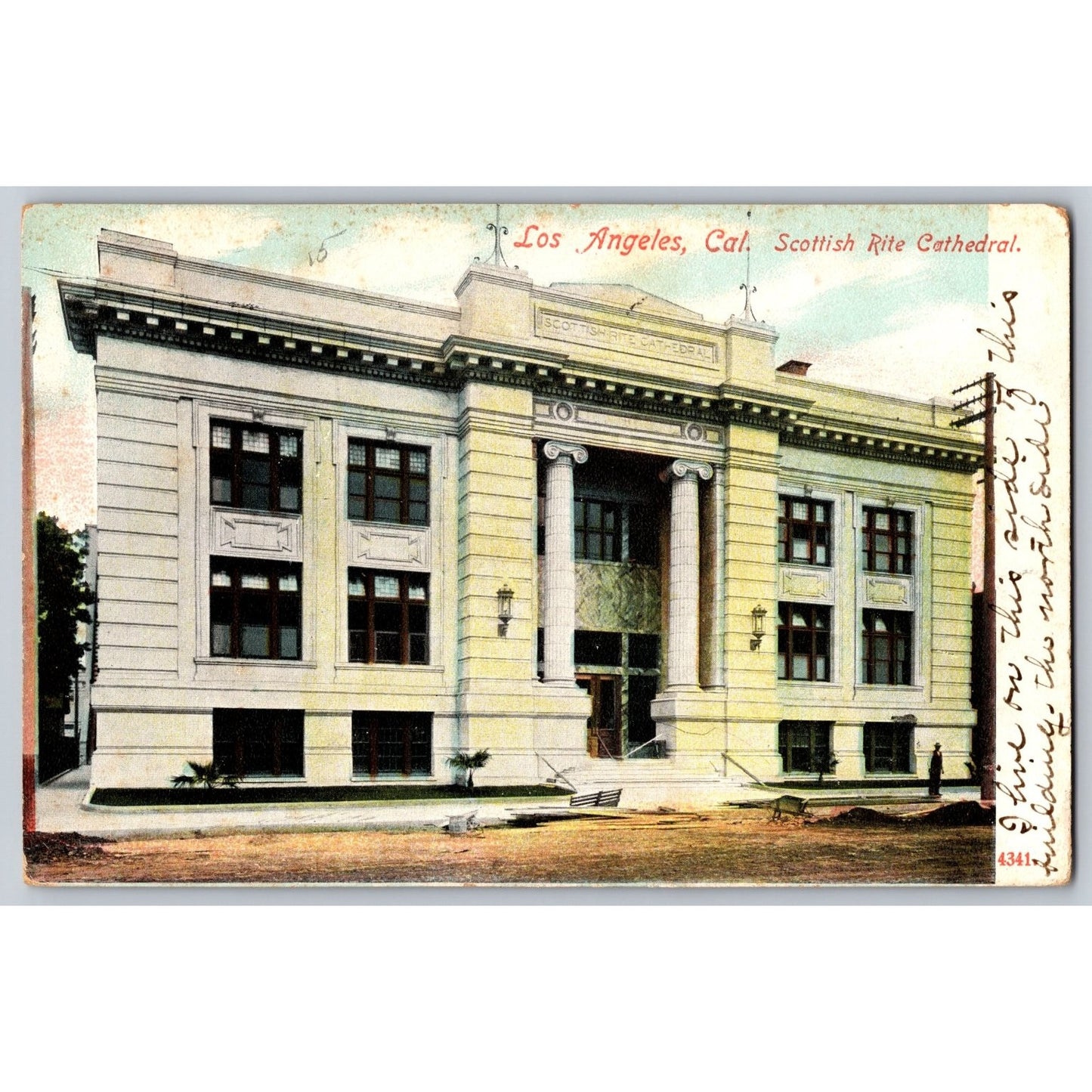 Los Angeles CA California Scottish Rite Cathedral 1908 Divided Back Postcard