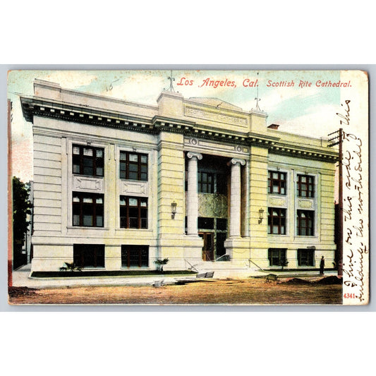 Los Angeles CA California Scottish Rite Cathedral 1908 Divided Back Postcard
