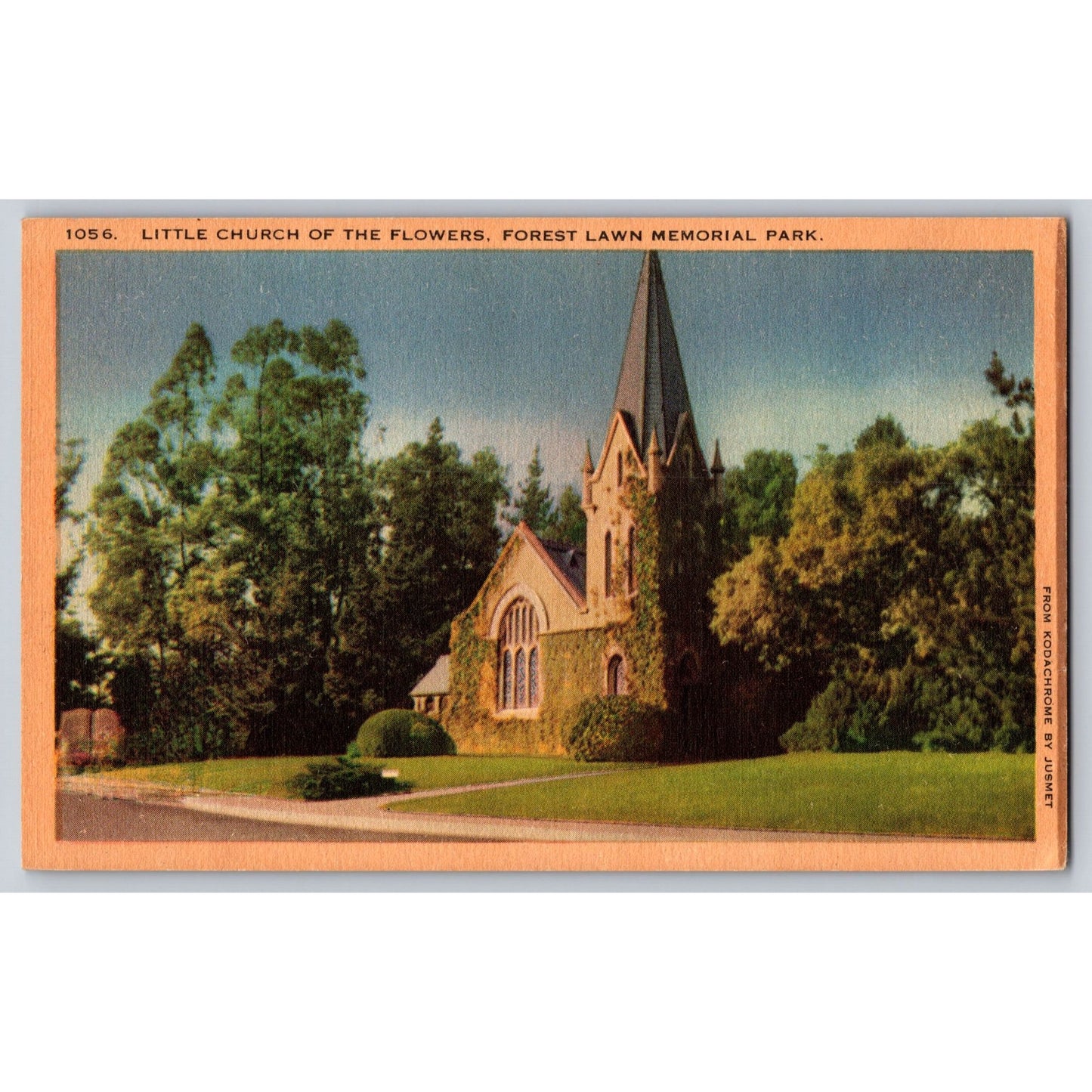 Glendale CA California Little Church Of The Flowers Forest Lawn Linen Postcard