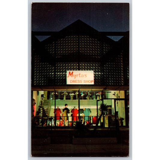 Matamoros Tamp Mexico Mytra's Dress Shop Chrome Postcard Unused