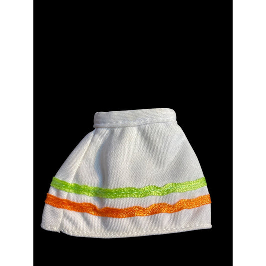 Mary Kate and Ashley School Style White Skirt with Orange and Green