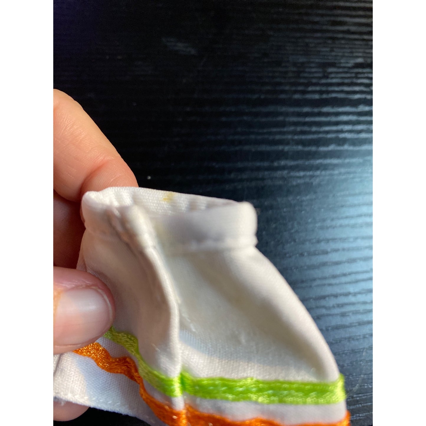 Mary Kate and Ashley School Style White Skirt with Orange and Green