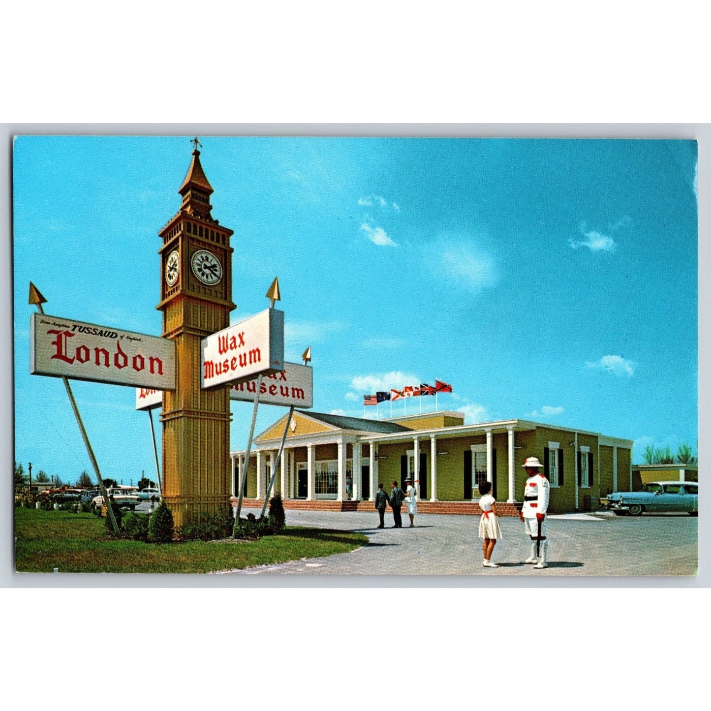St Petersburg FL Florida London Wax Museum Big Ben Replica Chrome Postcard