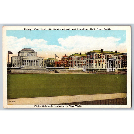 New York City NY Columbia University Field Chapel Library Kent Hall Postcard