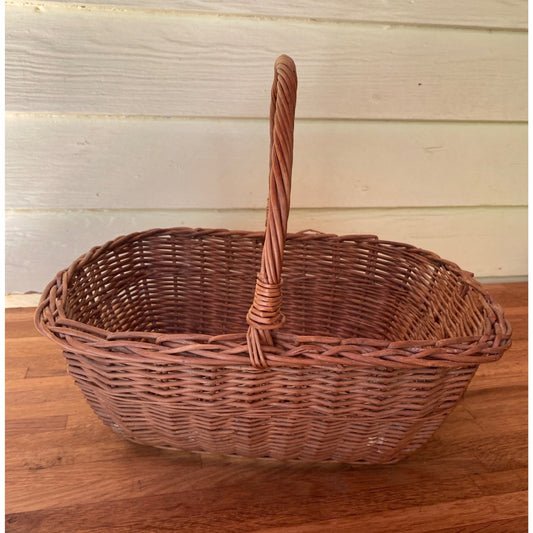 Wicker Basket With Handle 11"x13" Lightweight Rustic Storage Or Decorative Piece