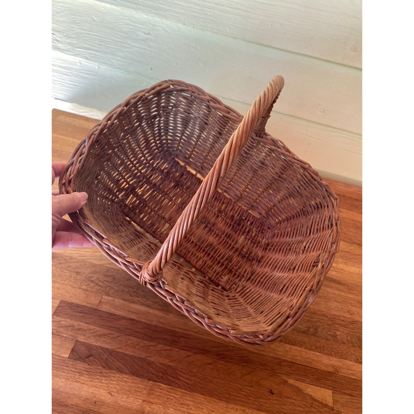 Wicker Basket With Handle 11"x13" Lightweight Rustic Storage Or Decorative Piece