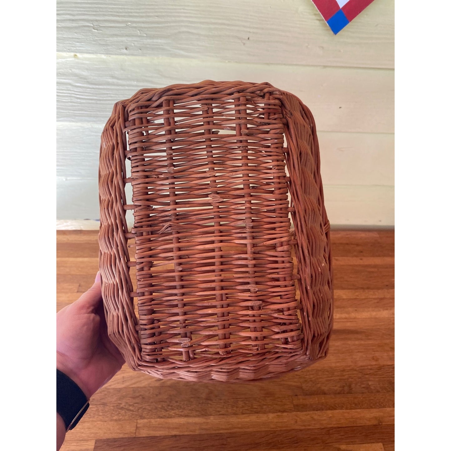 Wicker Basket With Handle 11"x13" Lightweight Rustic Storage Or Decorative Piece