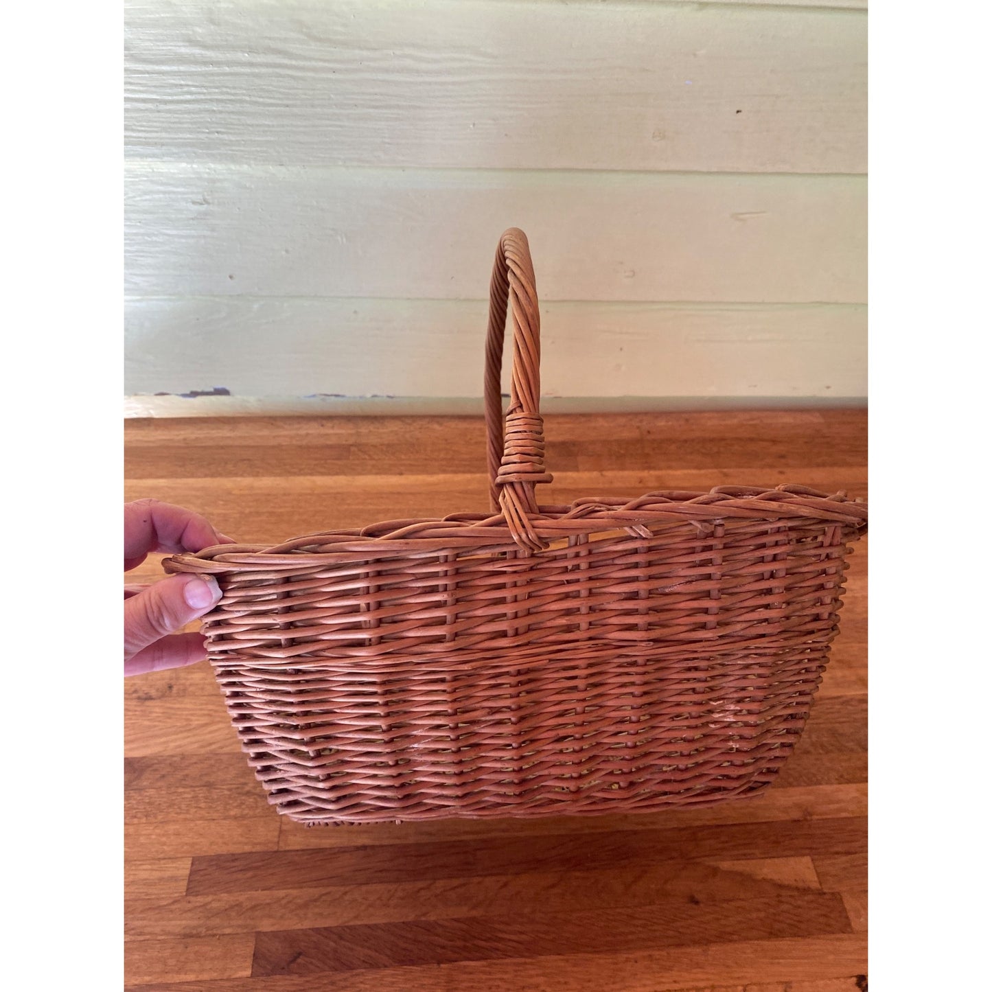 Wicker Basket With Handle 11"x13" Lightweight Rustic Storage Or Decorative Piece