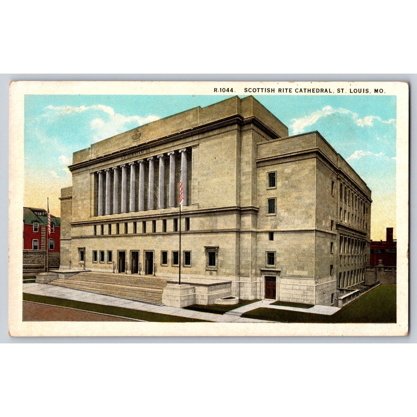 St Louis MO Missouri Scottish Rite Cathedral White Border Postcard Unused