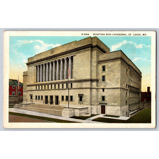 St Louis MO Missouri Scottish Rite Cathedral White Border Postcard Unused