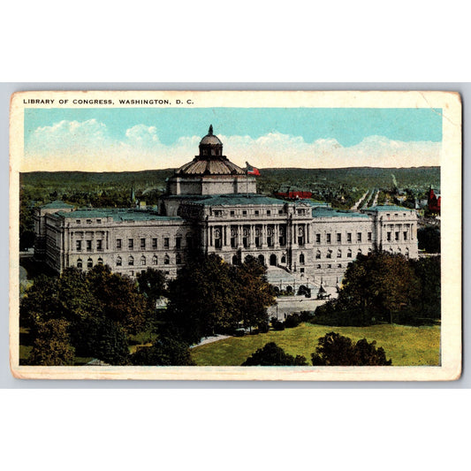 DC Washington Library Of Congress 1927 White Border Postcard Used