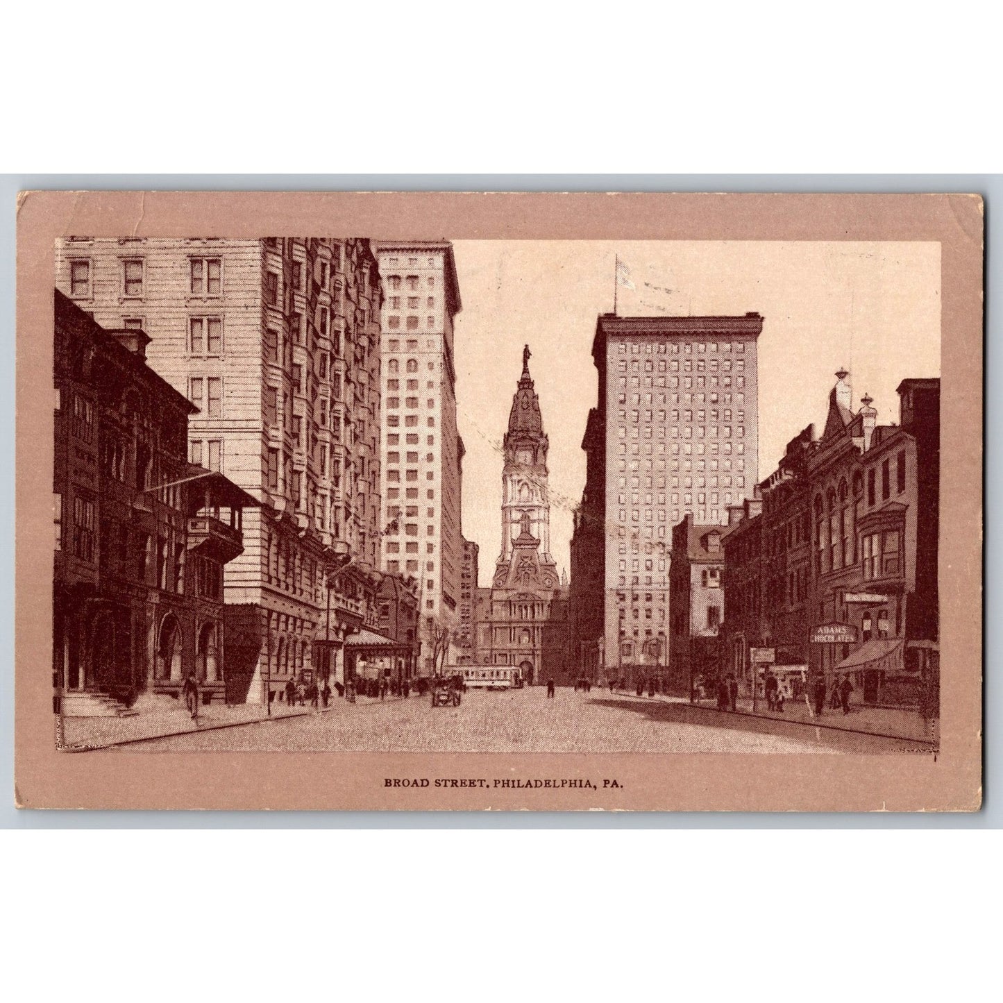 Philadelphia PA Pennsylvania Broad Street Postcard Ullmans Photo C & E 1904