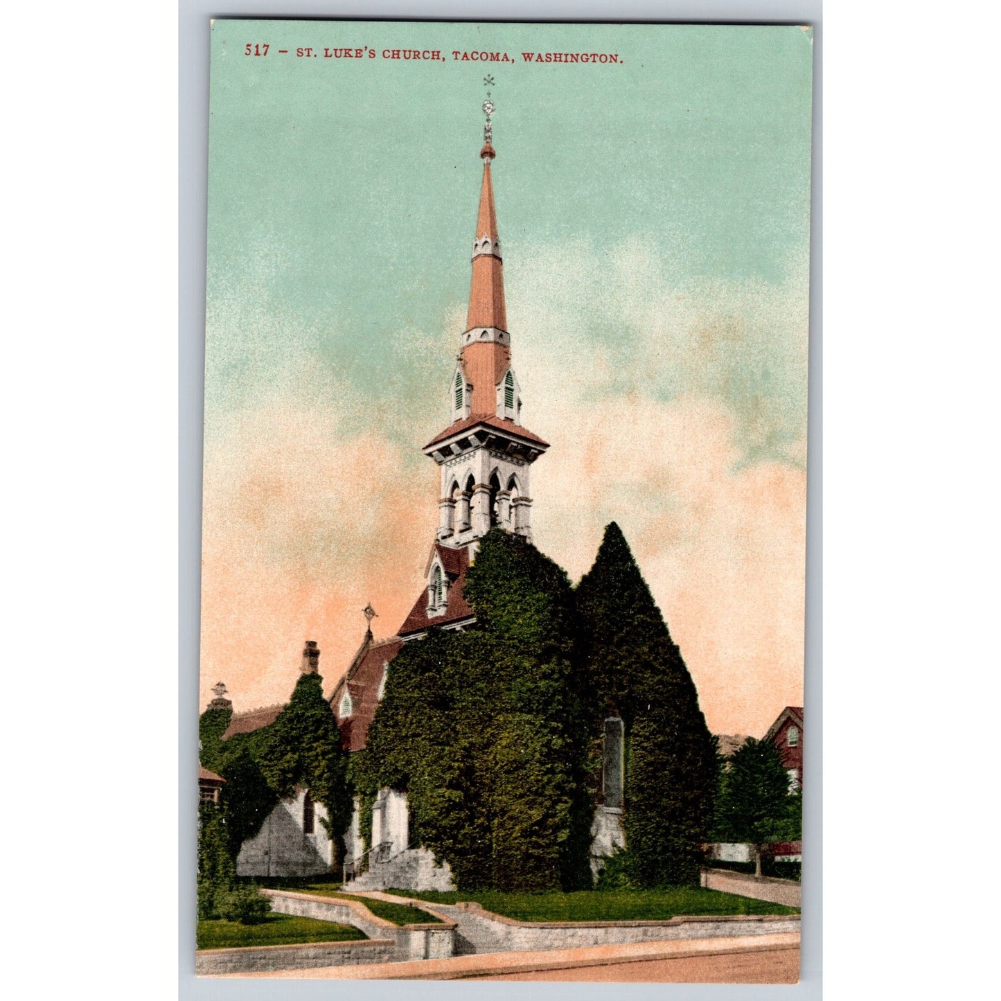 Tacoma WA Washington St Luke's Church Divided Back Postcard Edward H. Mitchell
