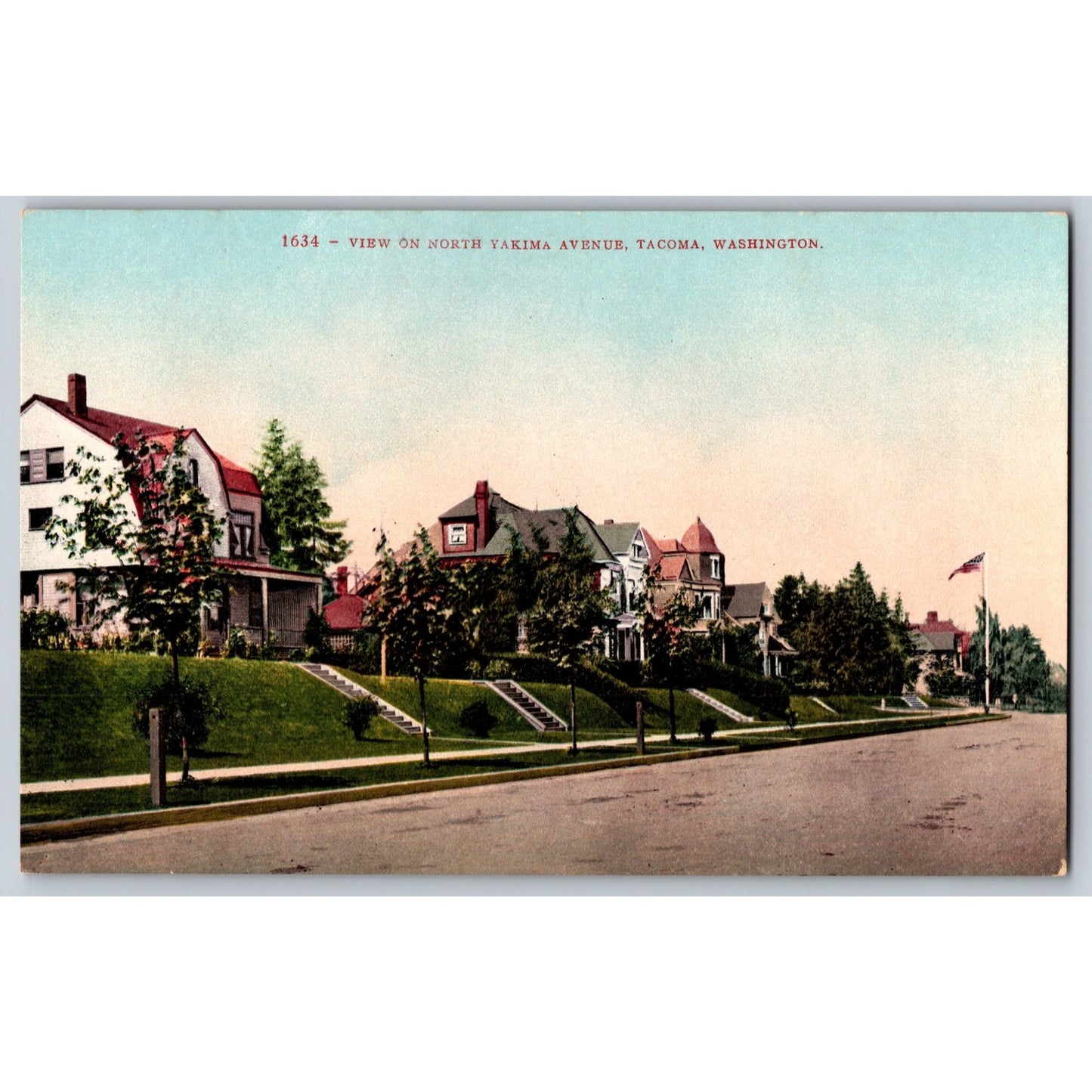 Tacoma WA Washington North Yakima Avenue Divided Back Postcard Unused