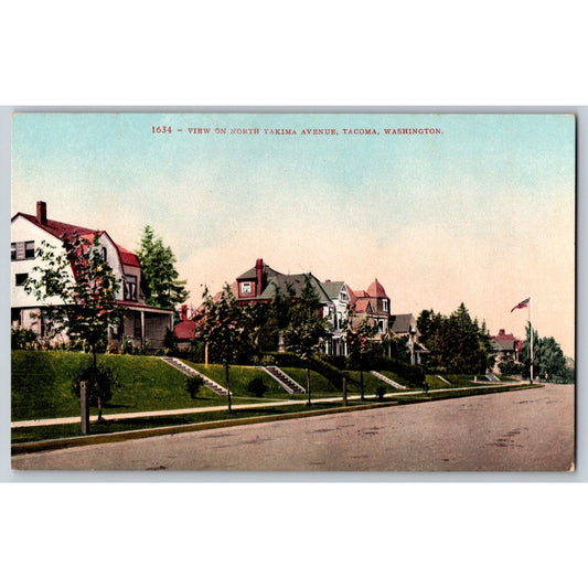 Tacoma WA Washington North Yakima Avenue Divided Back Postcard Unused