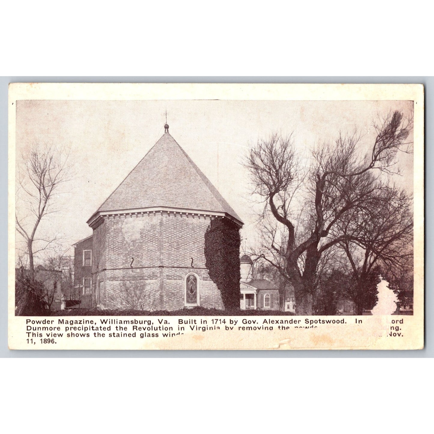 Williamsburg VA Virginia Powder Magazine Divided Back Postcard  H D Cole
