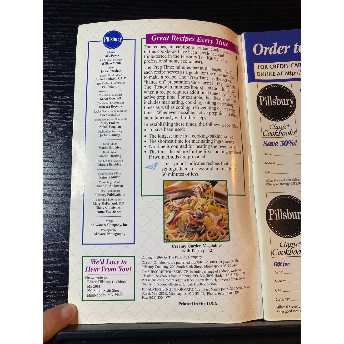 Pillsbury Classic Cookbook Booklet Easy Weeknight Meals Sep 1997 Issue No 199