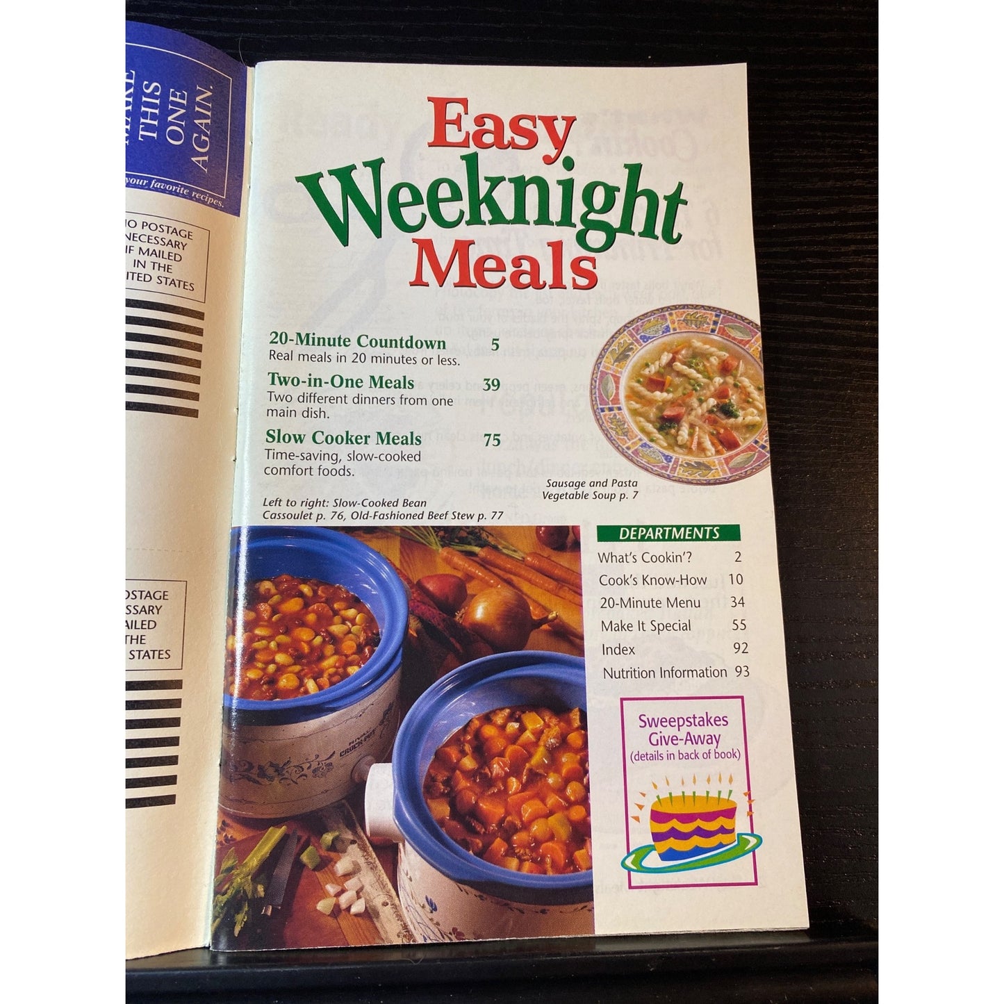 Pillsbury Classic Cookbook Booklet Easy Weeknight Meals Sep 1997 Issue No 199