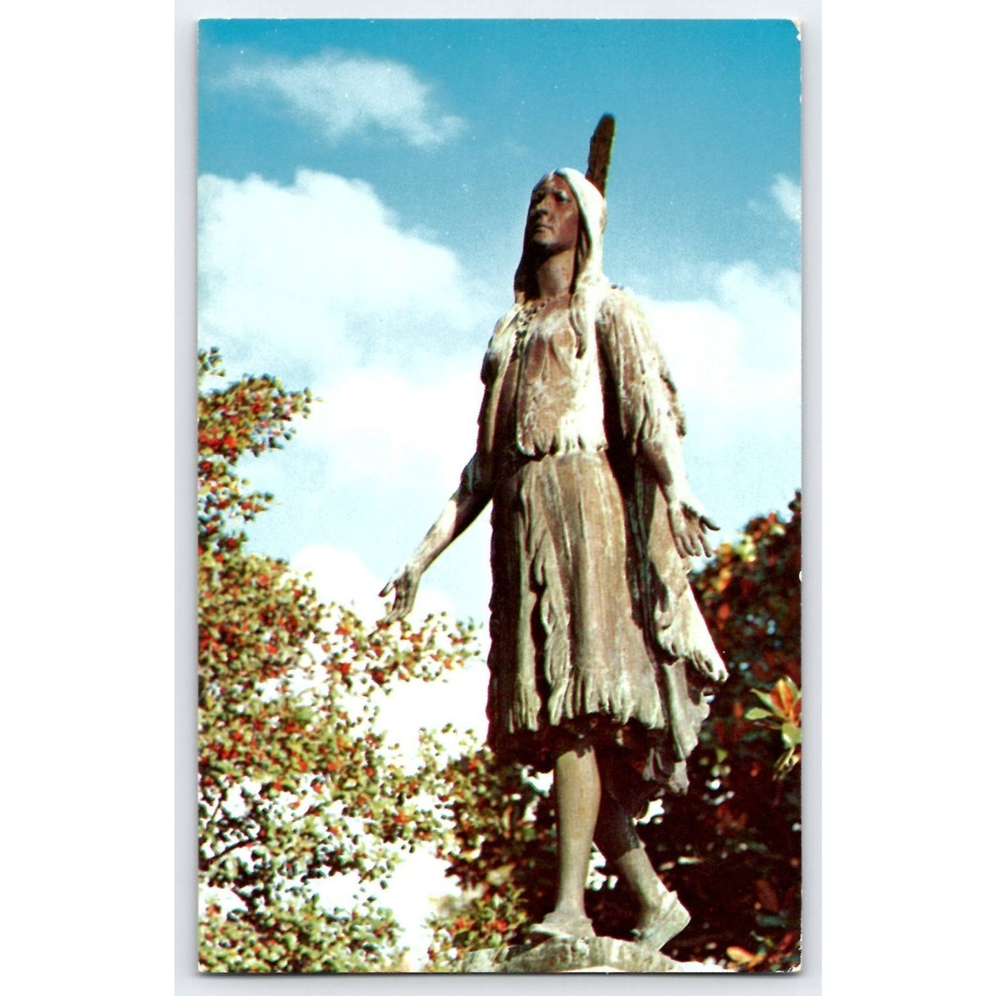 Jamestown VA Virginia Pocahontas Statue Chrome Postcard