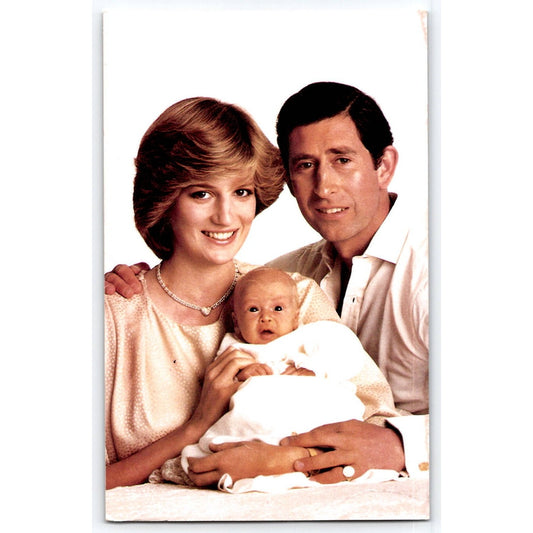 Prince and Princess of Wales Lady Diana Baby Prince William 1982 Chrome Postcard