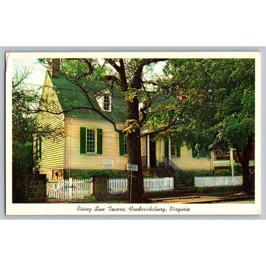 Fredericksburg VA Virginia Rising Sun Tavern Chrome Postcard Unused