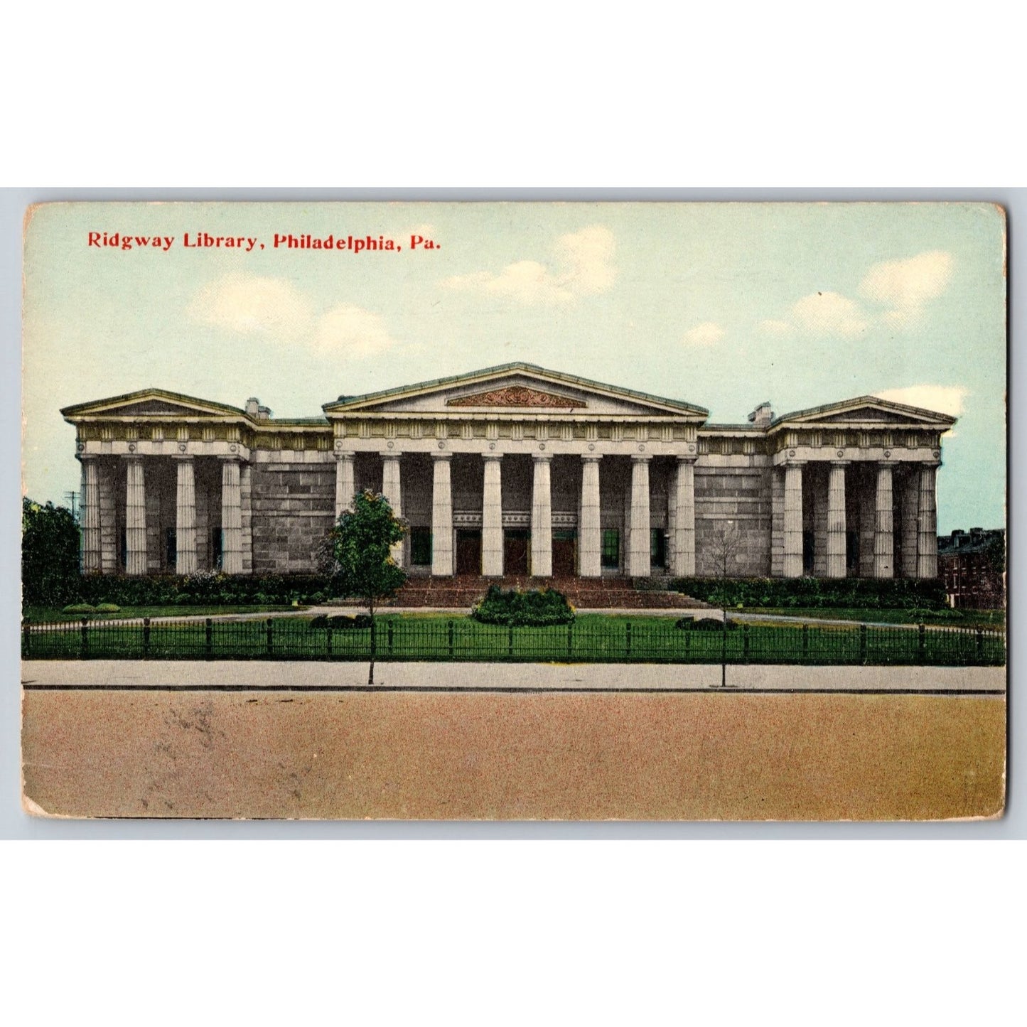 Philadelphia PA Pennsylvania Ridgway Library Early 1900s Divided Back Postcard