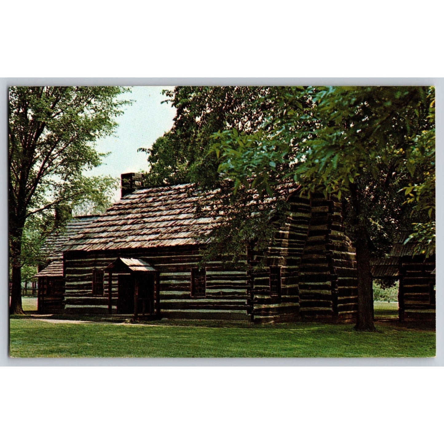 New Philadelphia PA Pennsylvania Schoenbrunn Church Log Cabin Chrome Postcard