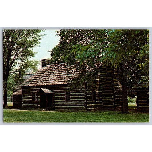 New Philadelphia PA Pennsylvania Schoenbrunn Church Log Cabin Chrome Postcard