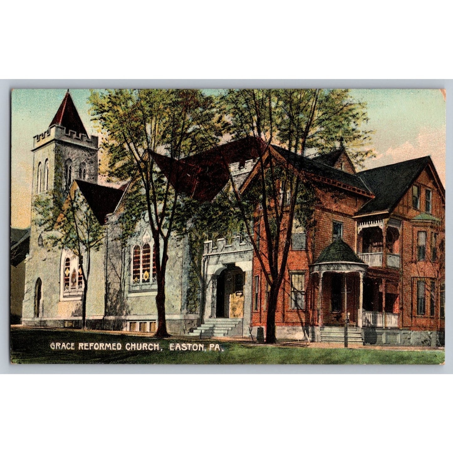 Easton PA Pennsylvania Grace Reformed Church Divided Back Postcard Platt O Werst
