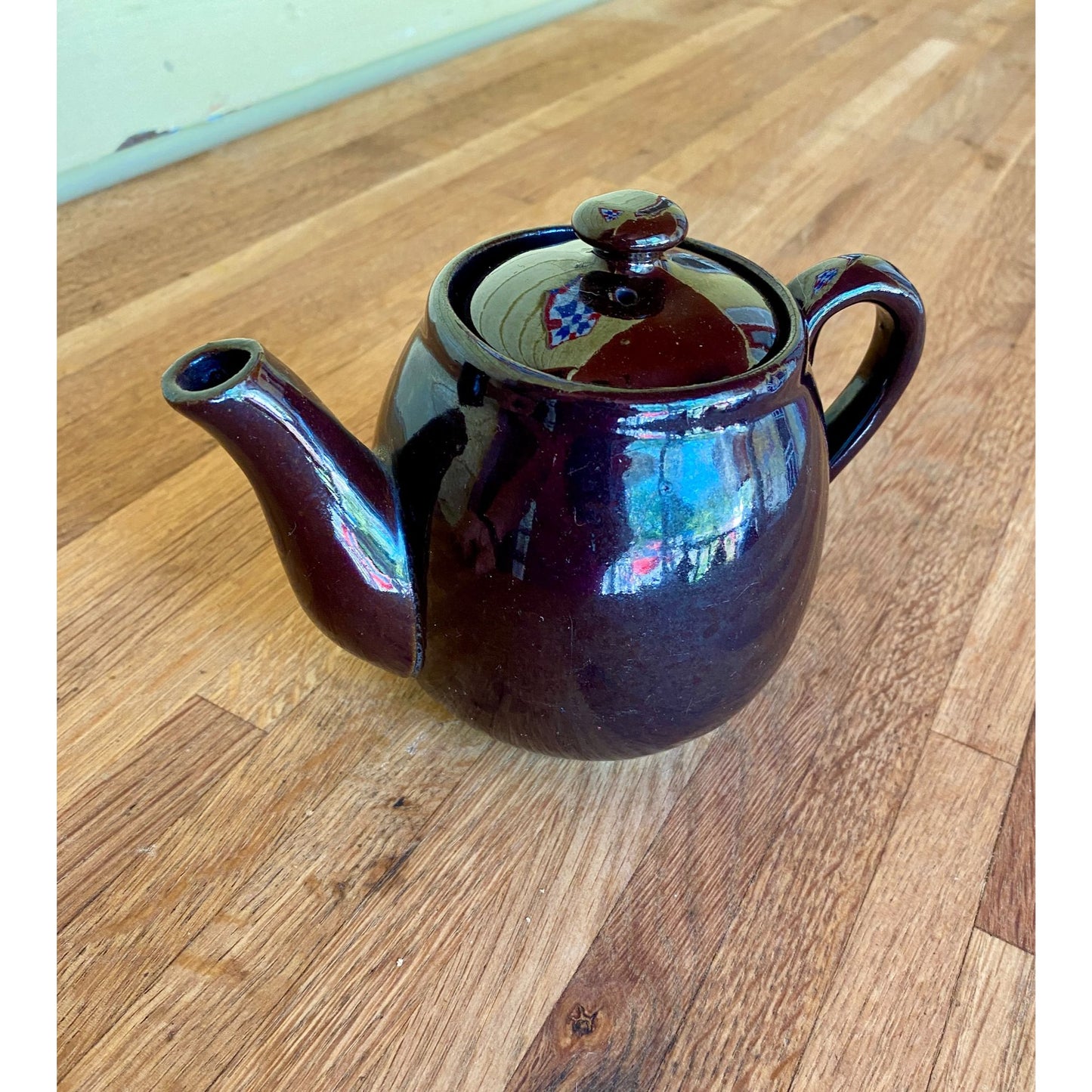 Sadler Brown Betty Teapot England Rockingham Glaze One Cup Size Handmade Ceramic Teapot With Lid