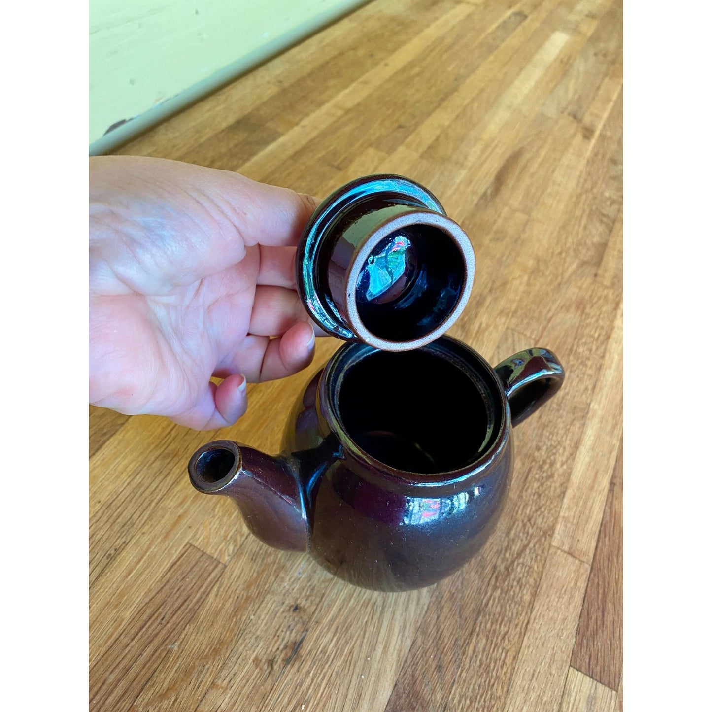 Sadler Brown Betty Teapot England Rockingham Glaze One Cup Size Handmade Ceramic Teapot With Lid