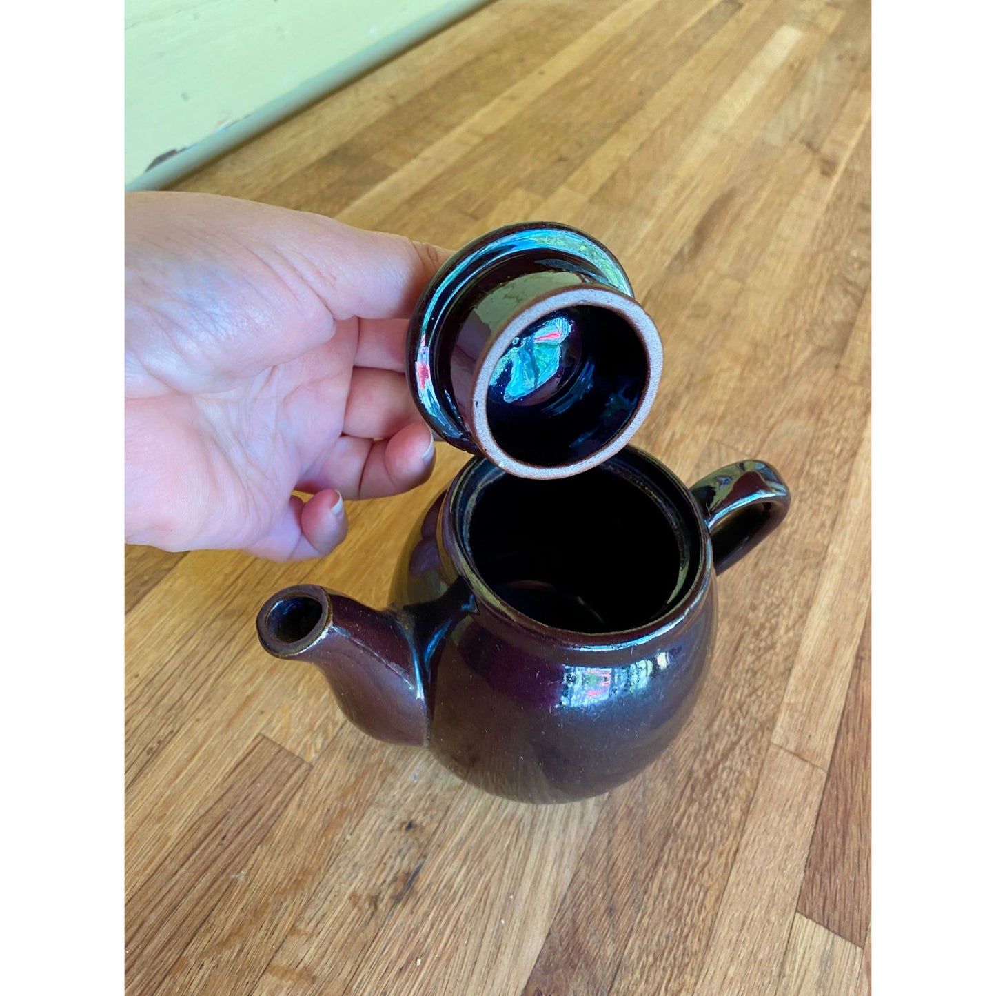 Sadler Brown Betty Teapot England Rockingham Glaze One Cup Size Handmade Ceramic Teapot With Lid