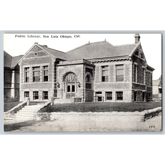 San Luis Obispo CA California Public Library Divided Postcard Pacific Novelty