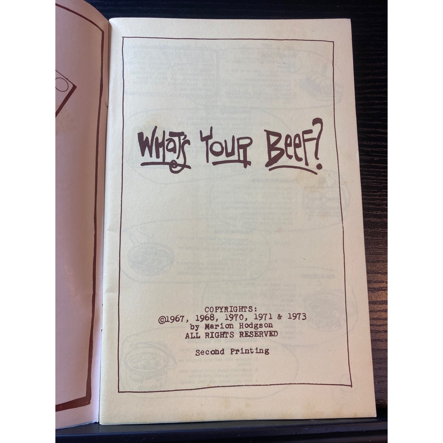 Whats Your Beef? Cookbook Booklet Marion Hodgson Beef Recipes For Beginners 1973