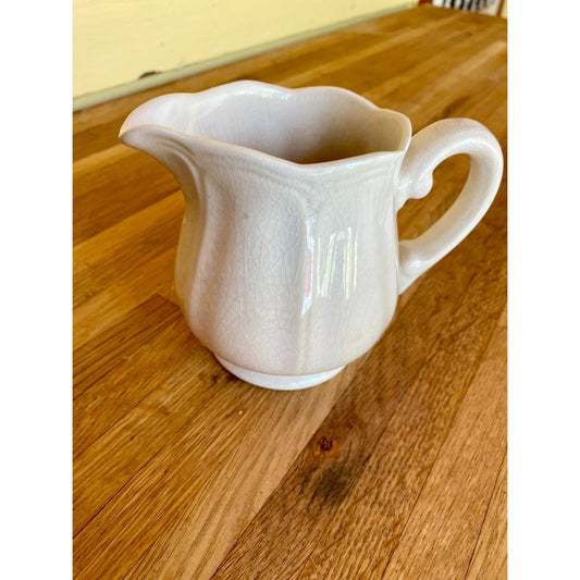 Federalist White Ironstone Creamer Cream Pitcher Vintage 4" Tall