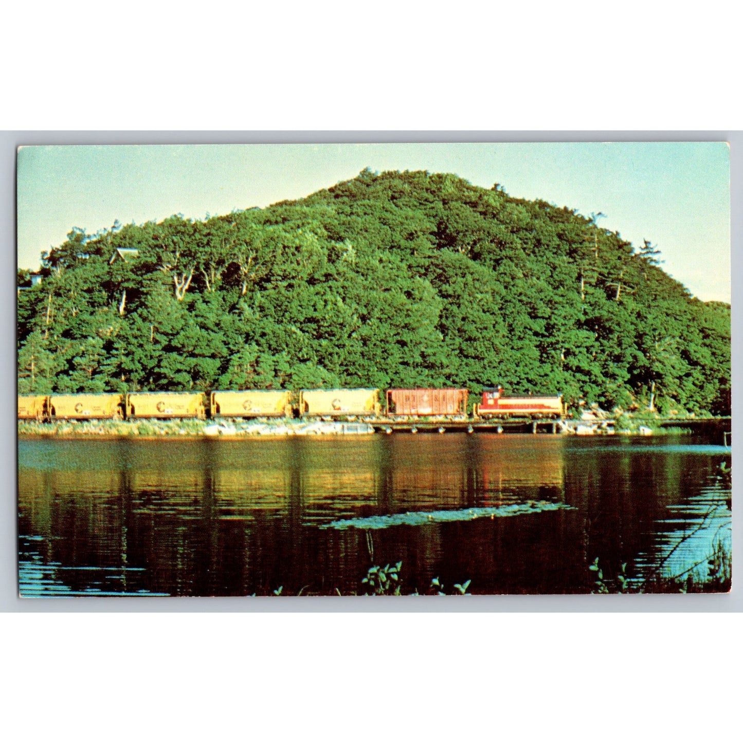 Ludington & Northern Railway Unit #16 SW-8 Locomotive Train Chrome Postcard