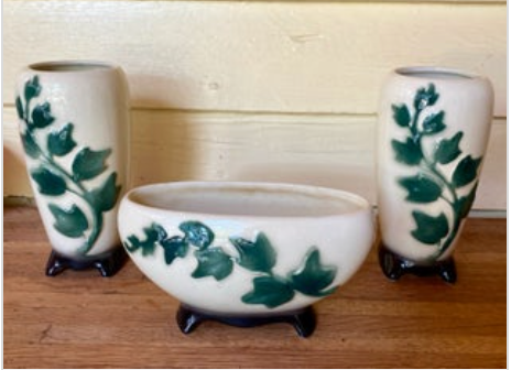 Vases with Climbing Ivy - Royal Copley 3 pc Set