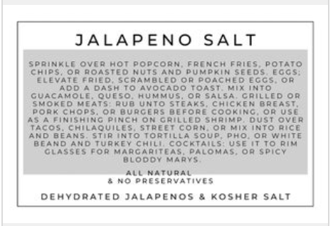 Salt Jalapeno Finishing Salt 2 oz