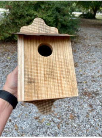 Birdhouse - Tin Roof Post Birdhouse