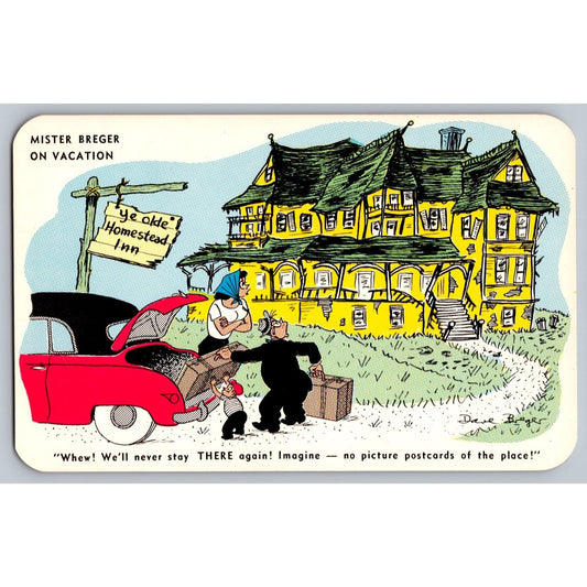 Comic Postcard Humorous Mister Breger Ye Olde Homestead Inn Chrome Unused