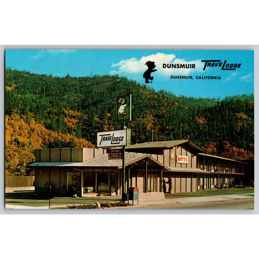 Dunsmuir CA California Travelodge Motel Scenic View Chrome Postcard Unused