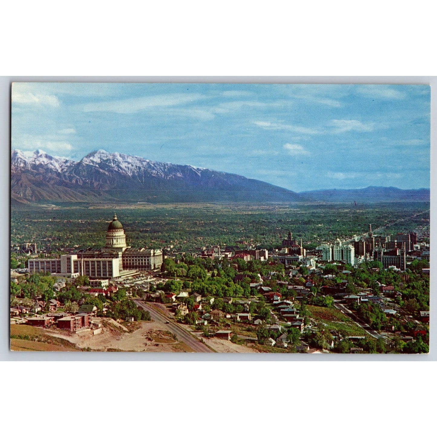 Sale Lake City UT Utah Aerial View Chrome Postcard Unused Mike Roberts