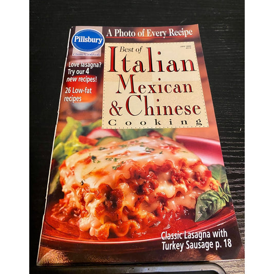 Pillsbury Classic Cookbook Booklet 1999 Best of Italian Mexican & Chinese
