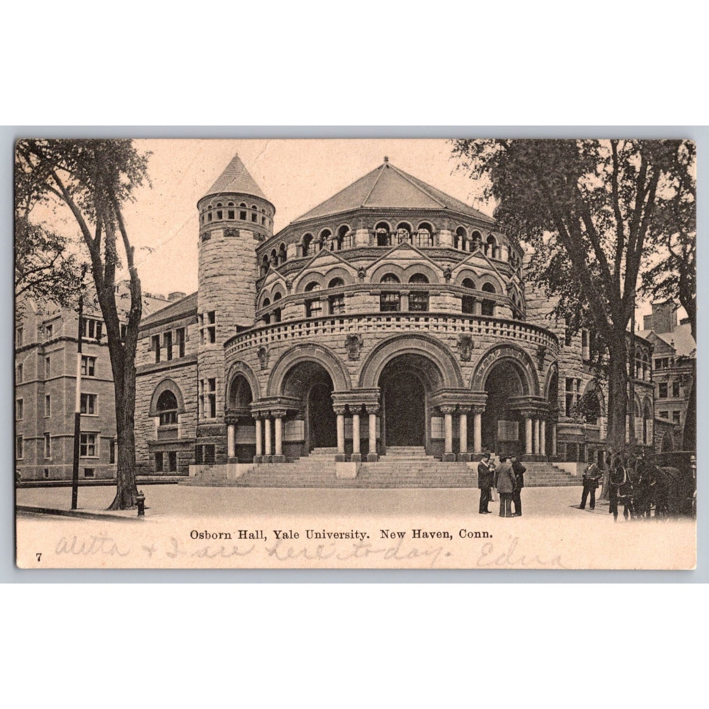 New Haven CT Connecticut Osborn Hall Yale University 1906 Undivided Postcard